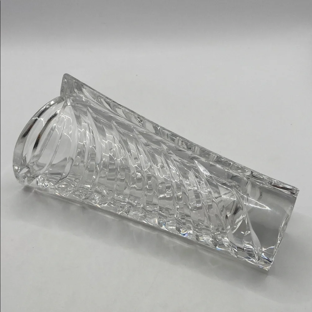 Vintage Cut Crystal Spiral Bud Rose Vase Made In Germany